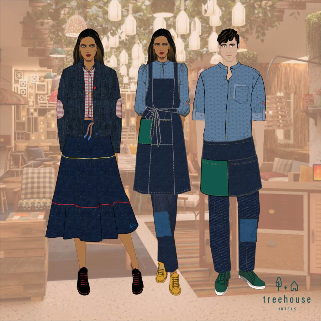 treehouse hotel luxury uniform illustrations