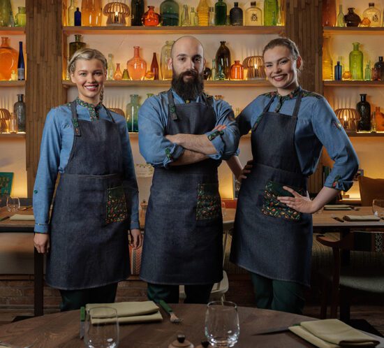 waiting staff uniform denim