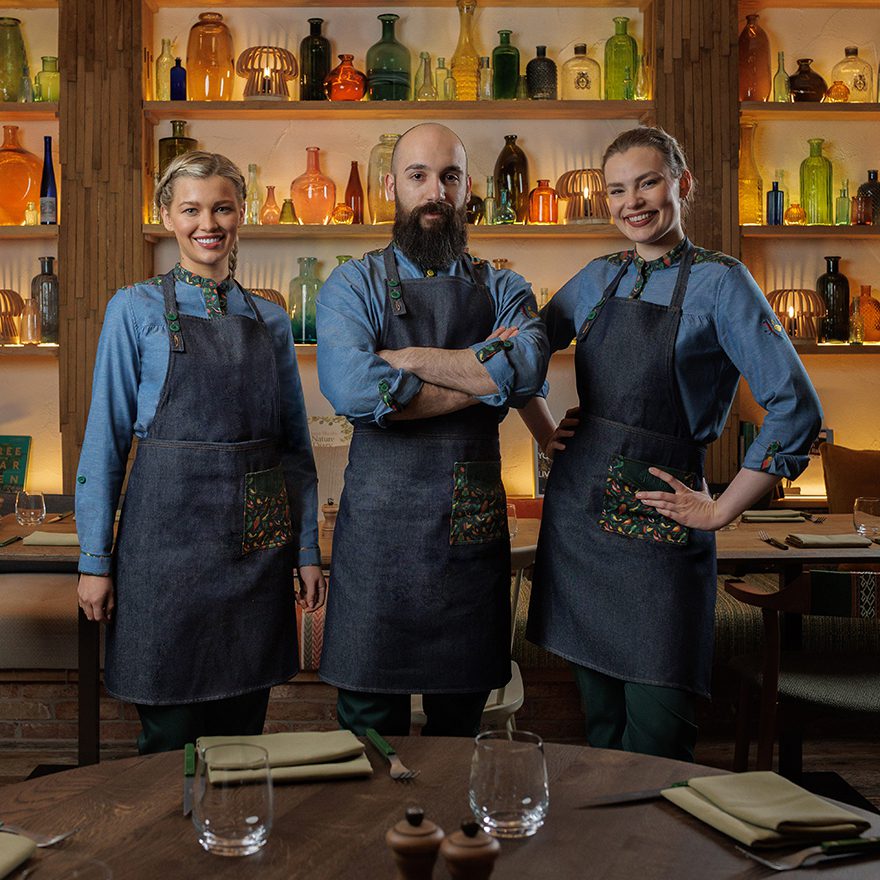 waiting staff uniform denim