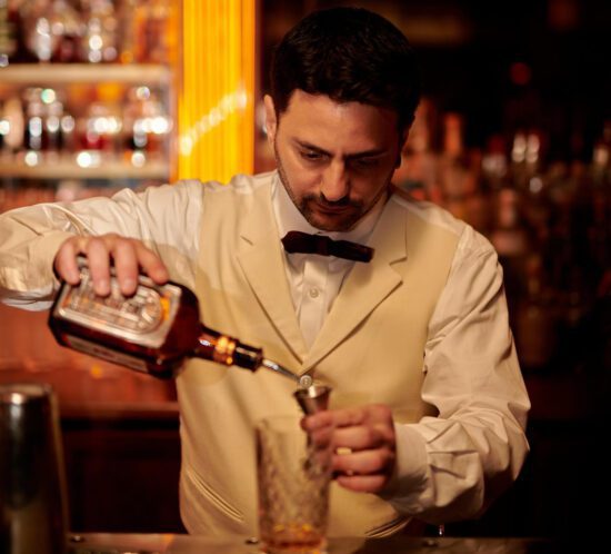 luxury hotel bar uniform man